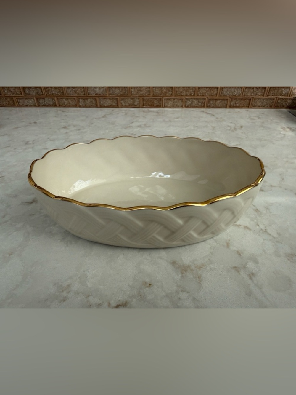 Lenox Porcelain Dish with Gold edge